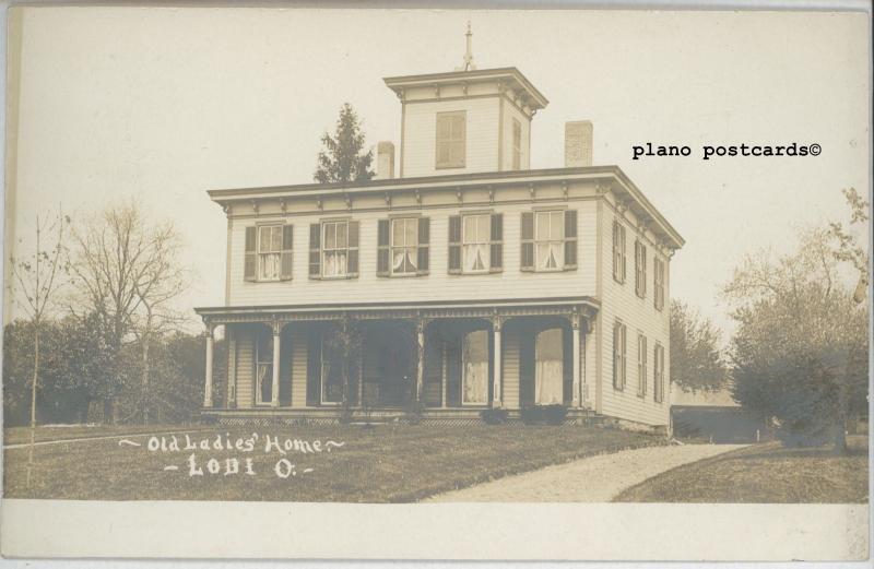 LODI, OHIO OLD LADIES HOME RPPC REAL PHOTO POSTCARD