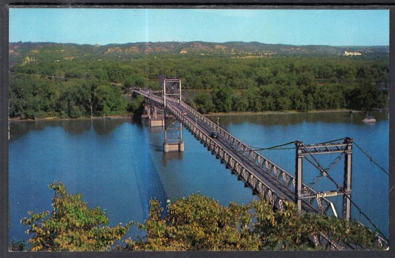 Susoension Bridge,Mississippi River Between Marquette,IA and Paririe du Chien,WI