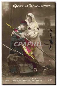 Postcard Old Army Health Nurse Red Cross