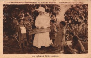 Belgian Congo Leopoldville School Mission Kinshasa Vintage Postcard 08.98