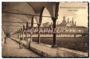 Old Postcard Pavia Certosa Monumental