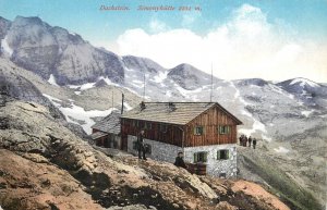 Mountaineering Austrian Alps Tirol Dachstein Simonyhutte refuge hut cottage