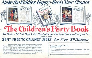 VINTAGE POSTCARD ADVERTSING REPLY CARD THE CHILDREN'S PARTY BOOK EARLY 1940s