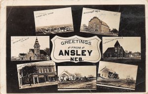 J31/ Ansley Nebraska RPPC Postcard c1910 7View Railroad Depot Woodmen 304