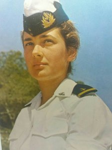 Young Woman Officer in the Israeli Navy 1970s Vintage Postcard Israel