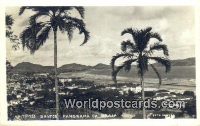 Santos Panorama Da Praia Brazil Unused 