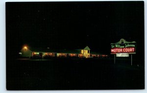 GLOVERSVILLE, NY~ Roadside SIR WILLIAM JOHNSON Motor Court Neon c1950s Postcard