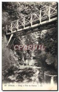 Old Postcard Epinal Chateau Pond and Bridge