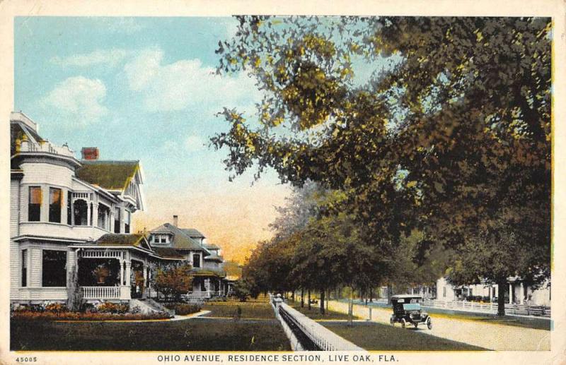 Live Oak Florida Residence Section Ohio Ave Antique Postcard K78791