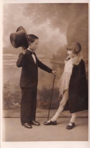 Child As Fred Astaire Dating Lady Antique Real Photo Theatre Postcard