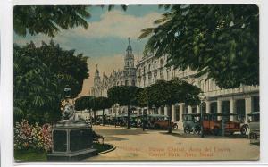 Parque Central Park Auto Stand Havana Cuba 1910c postcard