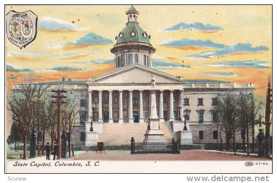 Coat Of Arms, State Capitol, COLUMBIA, South Carolina, 1910-1920s