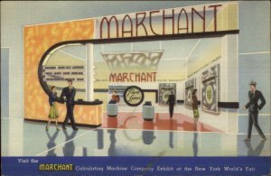 Marchant Calculating Machine Co New York World's Fair 1939 LINEN ADV Postcard