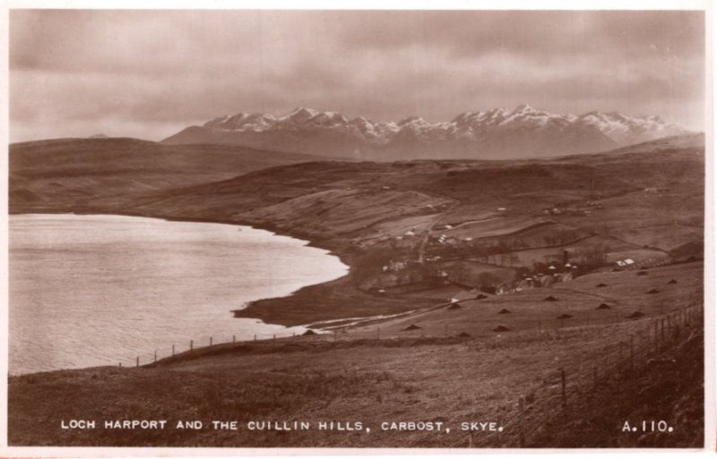 Loch Harport Cuillin Hills Skye Real Photo Old Postcard