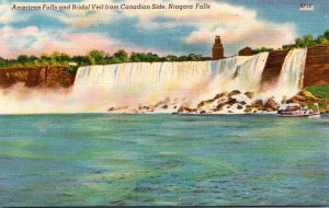 Canada Niagara Falls American Falls and Bridal Veil From Candian Side