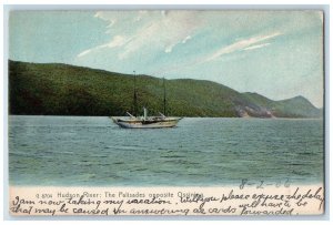 1906 Hudson River Boat Palisades Opposite Ossining New York NY Vintage Postcard 