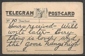 Humour - Telegram Post-Card Undivided Back - [MX-328]