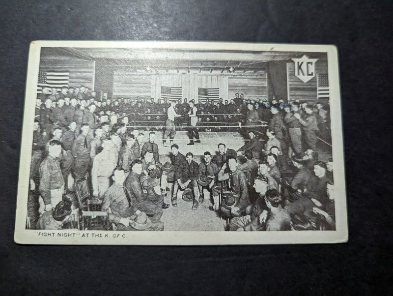 Mint USA RPPC Postcard Fight Night at the KoC Knights of Columbus