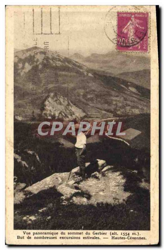 Old Postcard Panoramic Summit Gerbier Goal many summer trips Hautes Cevennes