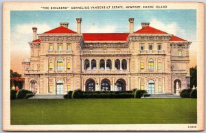 Newport Rhode Island, Breakers, Cornelius Vanderbilt Estate, Vintage Postcard