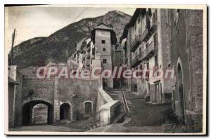 Old Postcard Briancon ramparts and small Gargoyle