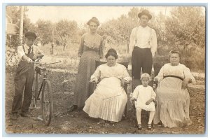 c1910's Bicycle Grandma Clarinda Iowa IA RPPC Photo Posted Antique Postcard