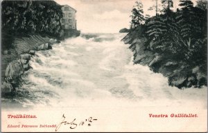 Sweden Trollhättan Venstra Gullöfallet Trollhattan Vintage Postcard C053