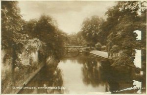 Clare Bridge Cambridge England RPPC Postmarked 1939