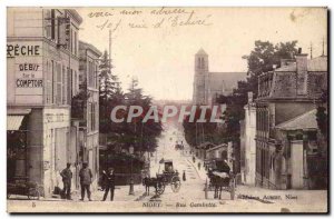 Niort Old Postcard Rue Gambetta (fishing flow on the counter)