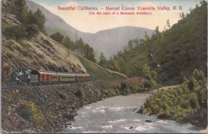 Beautiful California Merced Canon on the Yosemite Walley Railroad 1915