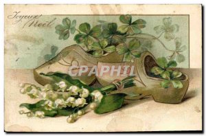 Postcard Old Shoe Fancy Flowers Trefles