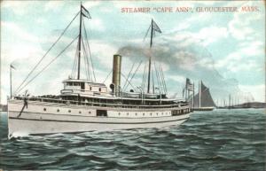 Gloucester MA Steamer Ship Cape Ann Unused c1910 Postcard