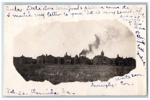 Clarinda Iowa IA Postcard RPPC Photo State Insane Asylum Hospital Building View