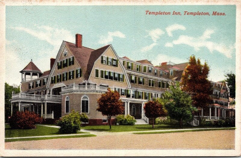 Templeton Inn Massachusetts MA WB Postard UNP Unused VTG Vintage 