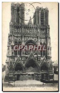 Old Postcard Reims Cathedral by burrs Let us try