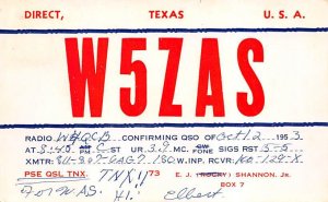 Radio Station card - Direct, Texas TX  