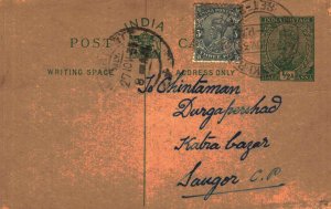 India Postal Stationery George V 1/2 A to Sangor