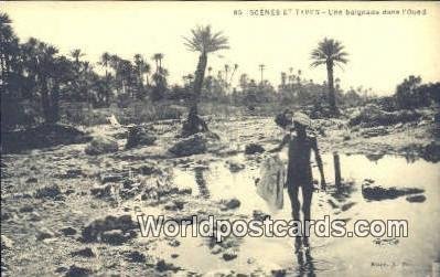 Une Baignade dans I'Oued Scenes Et Types Algeria, Africa, Unused 