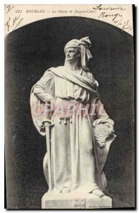 Old Postcard Bourges The Statue of Jacques Coeur