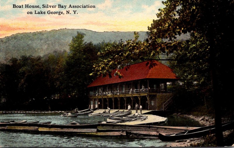 New York Lake George Boat House Silver bay Association Curteich