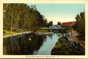 VINTAGE POSTCARD CRESCENT PARK MOOSE JAW SASKATCHEWAN CANADA c. 1930