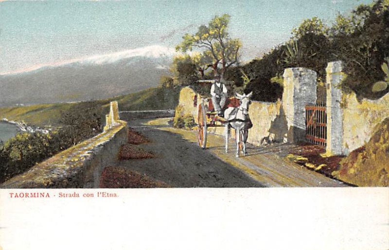 Taormina Strada con 'Etna Donkey Unused 