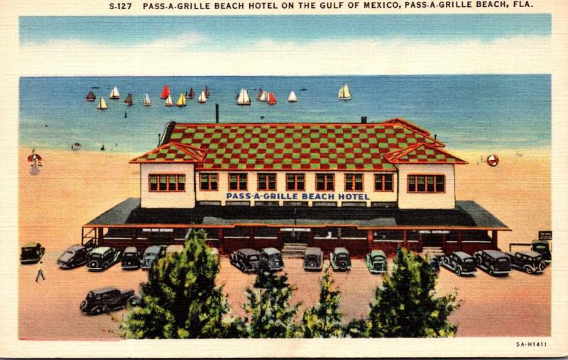 Florida Pass-A-Grille Beach Hotel On Gulf Of Mexico Curteich