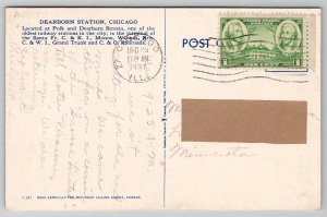 Chicago IL Dearborn Station Postcard E26