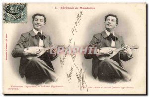 Old Postcard Fancy Man Mandolin Serenade