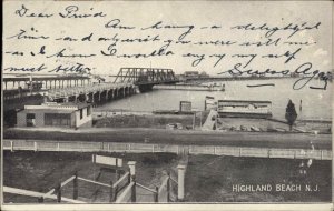 Highland Beach New Jersey NJ Bridges c1910 Vintage Postcard