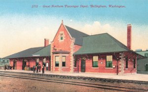 Bellingham WA Great Northern Passenger Depot Trains, Postcard