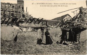 CPA ROSIERES-en-SANTERRE Ruines - Maison Amoch�ee par une Bombe (1292576)