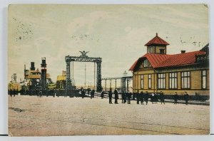 Malmo ångfärjestationen Railway Station  1908 Pro Chauffeur Club USA Postcard L2