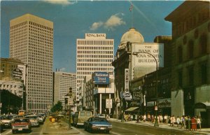 1970s Cars Along Portage Ave,  Portage & Main Winnipeg, Canada Vtg Postcard